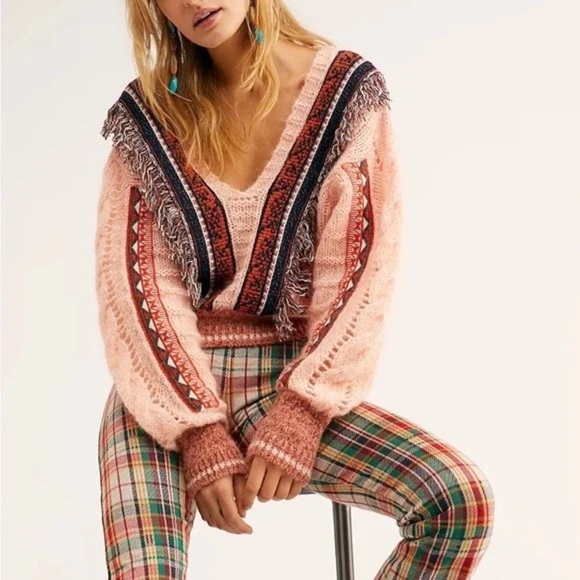 Free People Peach Knit Sweater - Picture 1 of 8